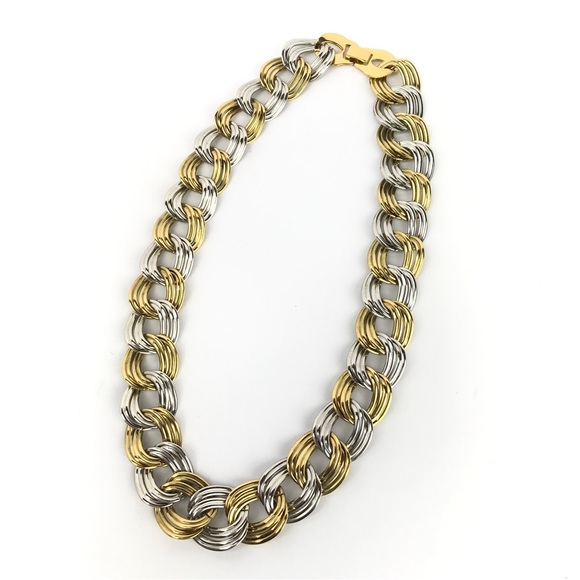 High Quality Vintage 18” Chunky Metal Double-Link Chain Necklace - Picture 1 of 4